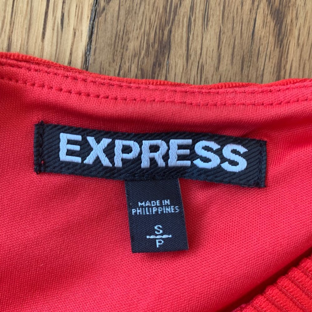 Express Red Fit and Flare Skater Dress - Picture 2 of 4